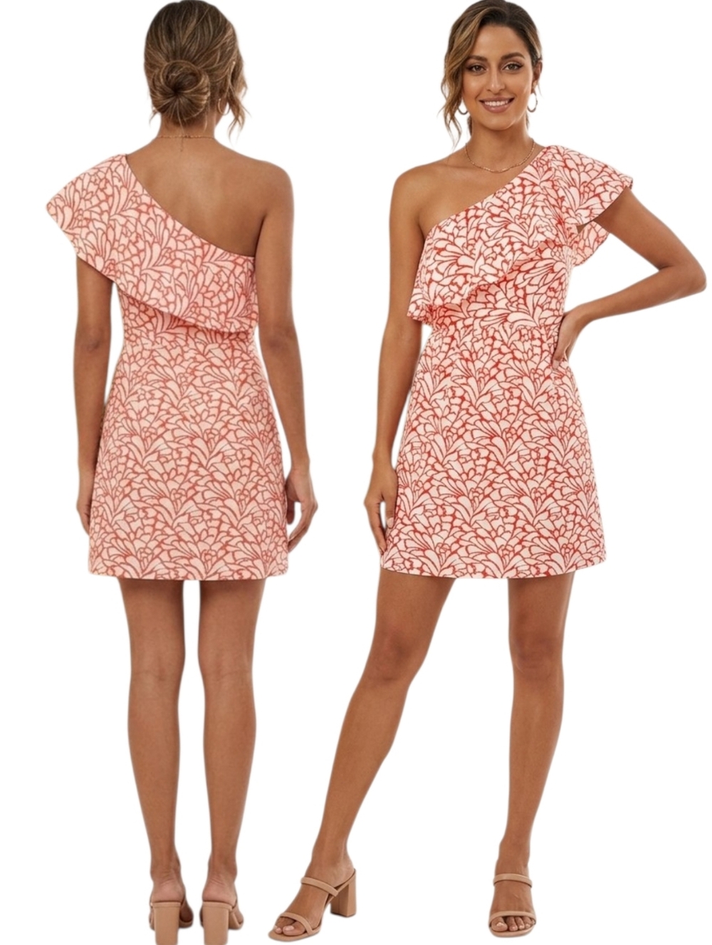 JENNY YOO "Lulu" One Shoulder Silk Mini Dress - Size 4
